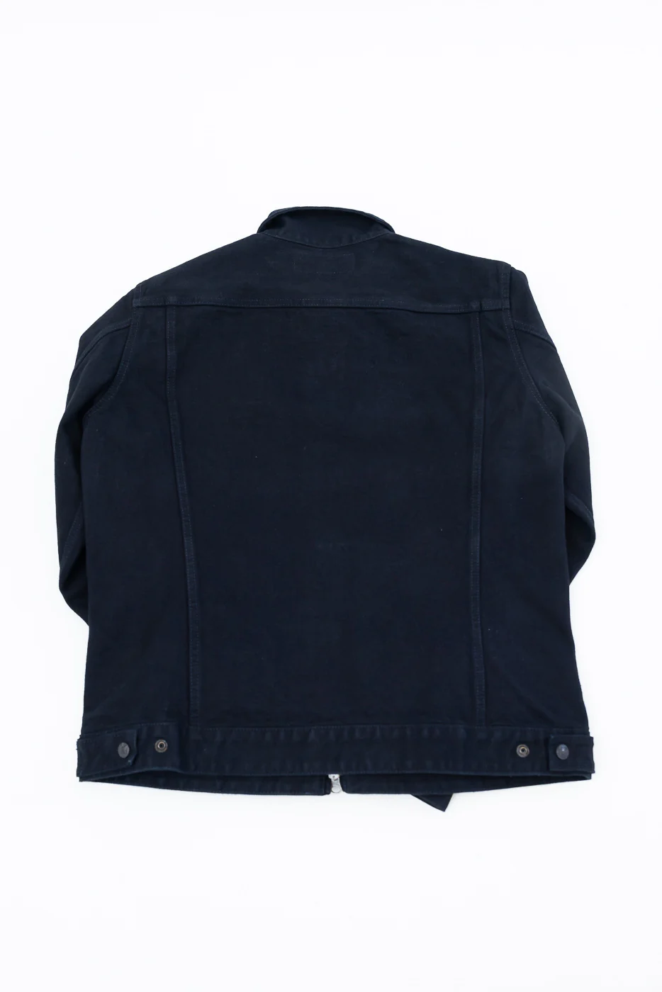 IHJ-123-OD - 14oz Broken Twill Selvedge Denim Work Jacket - Indigo Overdyed Black - Image 6
