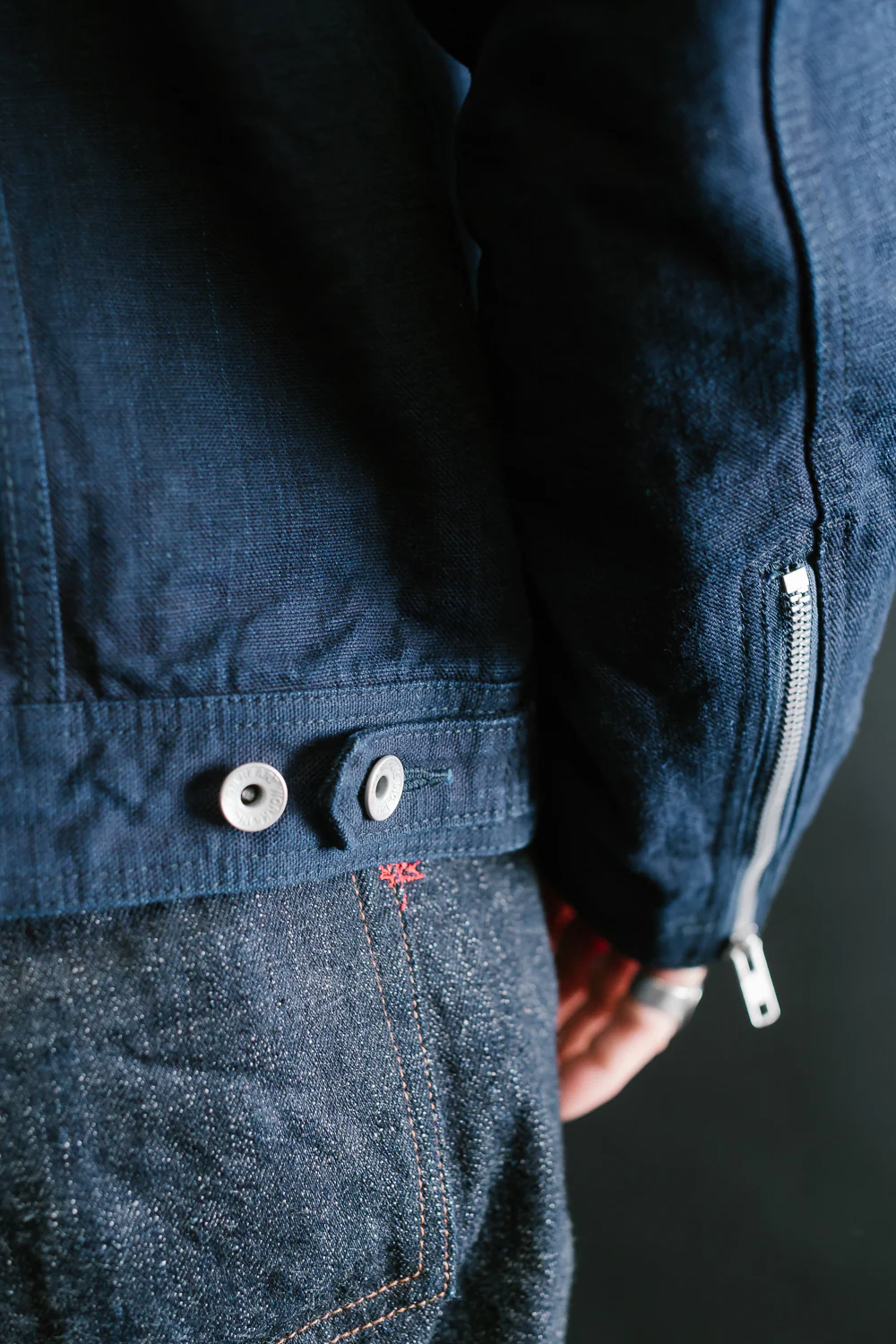 IHJ-135-IND - 13oz Oxford Cloth Riders Jacket - Indigo - Image 24