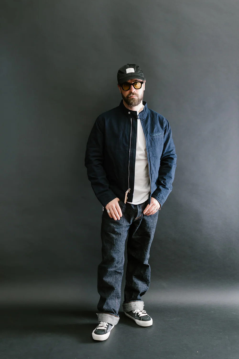 IHJ-135-IND - 13oz Oxford Cloth Riders Jacket - Indigo - Image 7