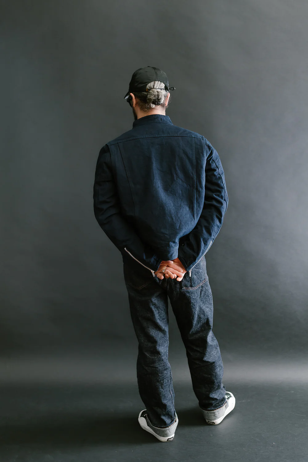 IHJ-135-IND - 13oz Oxford Cloth Riders Jacket - Indigo - Image 9