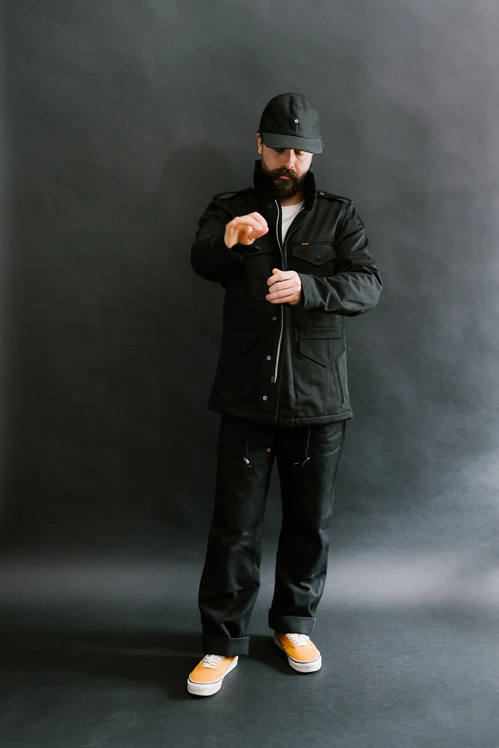 IHM-27-BLK - Sateen M65 Field Jacket - Black - Image 12