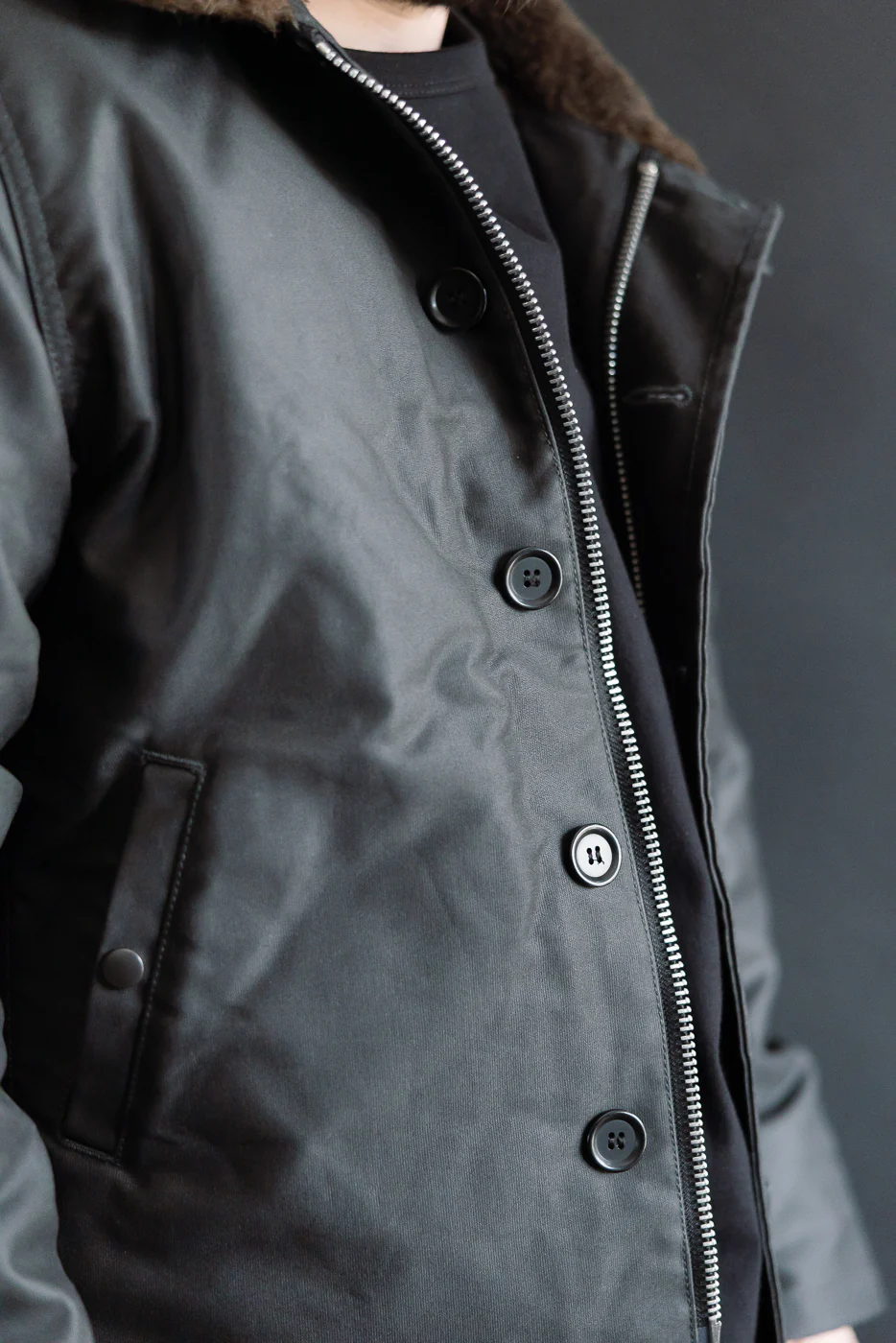 IHM-37-BLK - Oiled Whipcord N1 Deck Jacket - Black - Image 19
