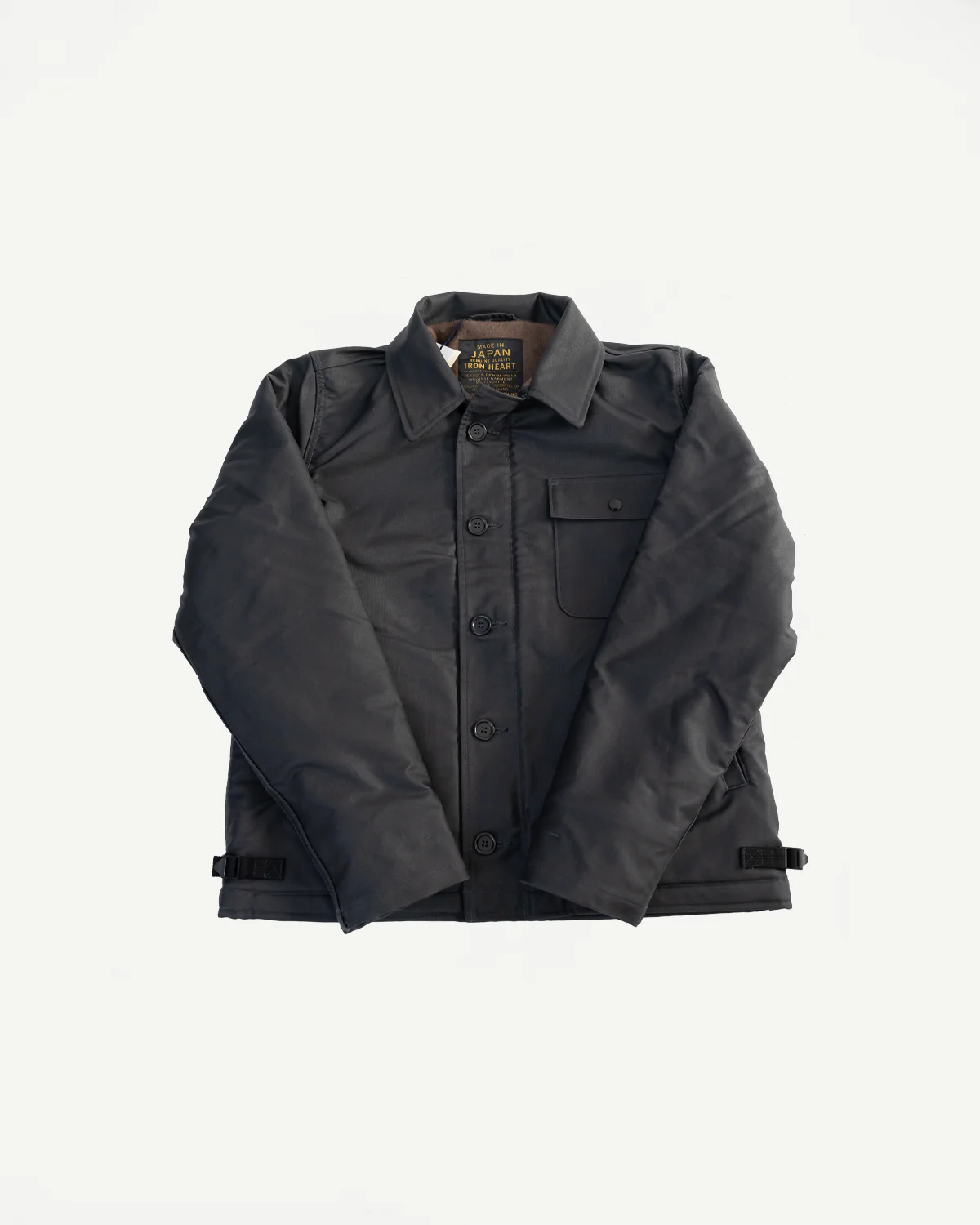 IHM-45-BLK - Oiled Whipcord A2 Deck Jacket - Black