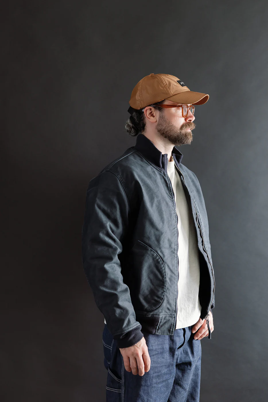 IHM-47-NAV - 12oz Whipcord Tanker Jacket - Navy - Image 11