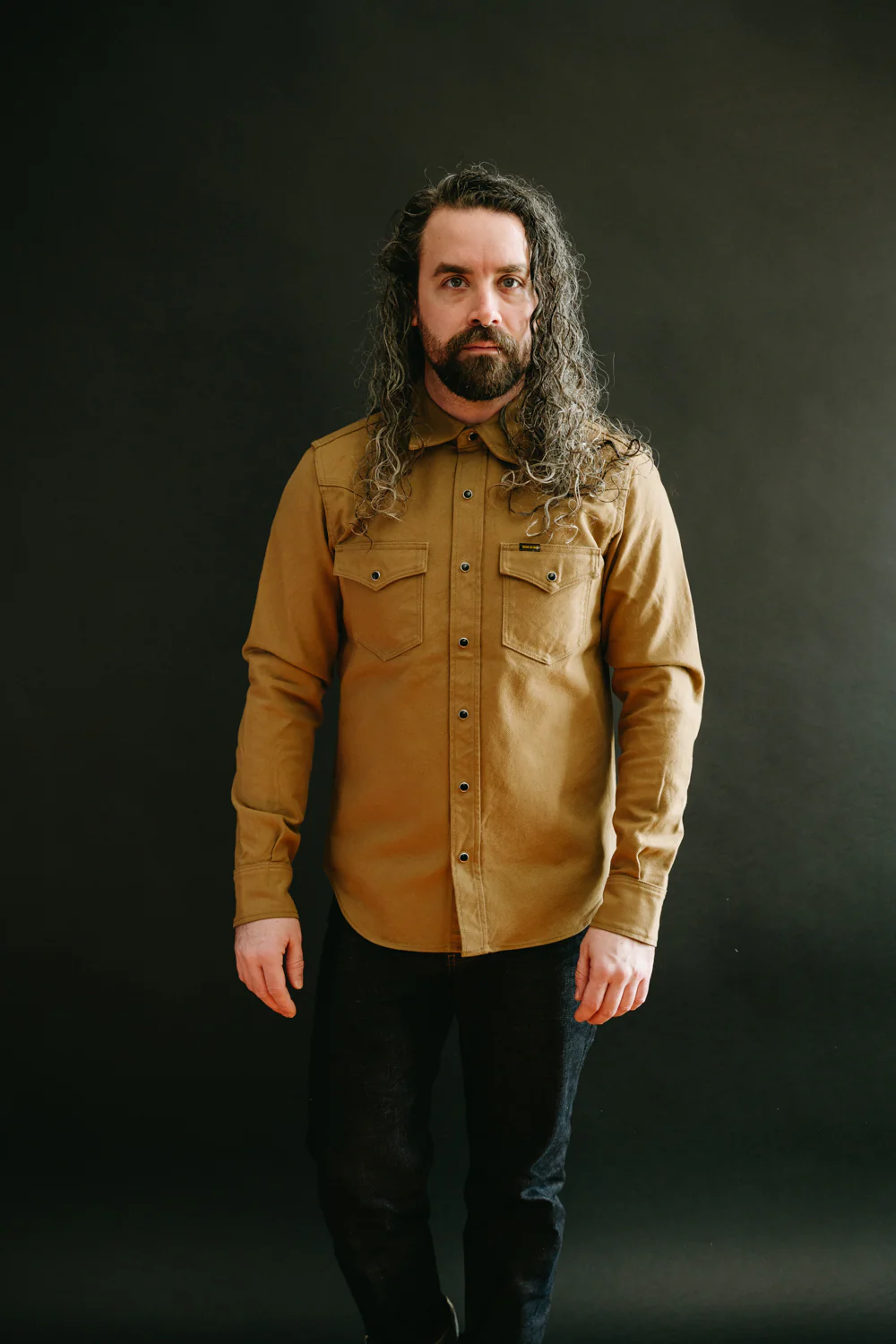 IHSH-235-BRN - 13oz Military Serge Western Shirt - Brown - Image 7