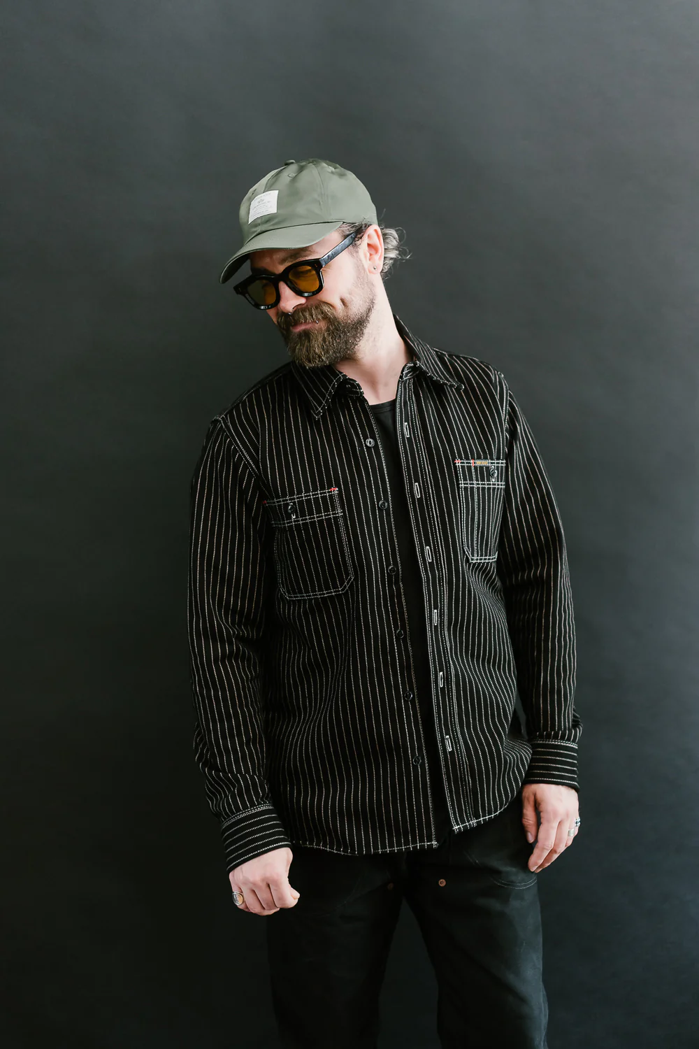 IHSH-266-BLK - 12oz Wabash Work Shirt - Black - Image 17