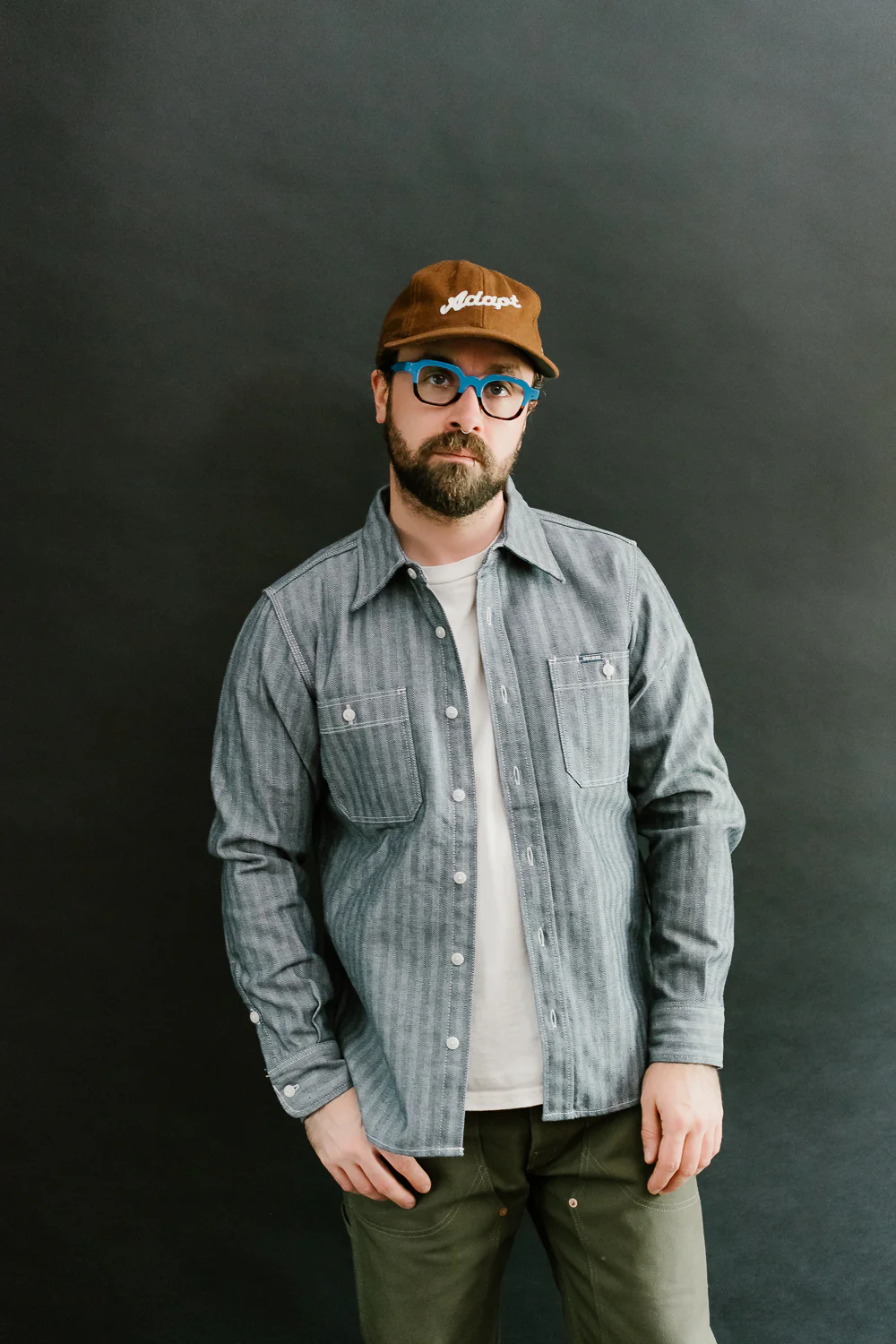 IHSH-308-IND - 12oz Herringbone Work Shirt - Indigo - Image 10