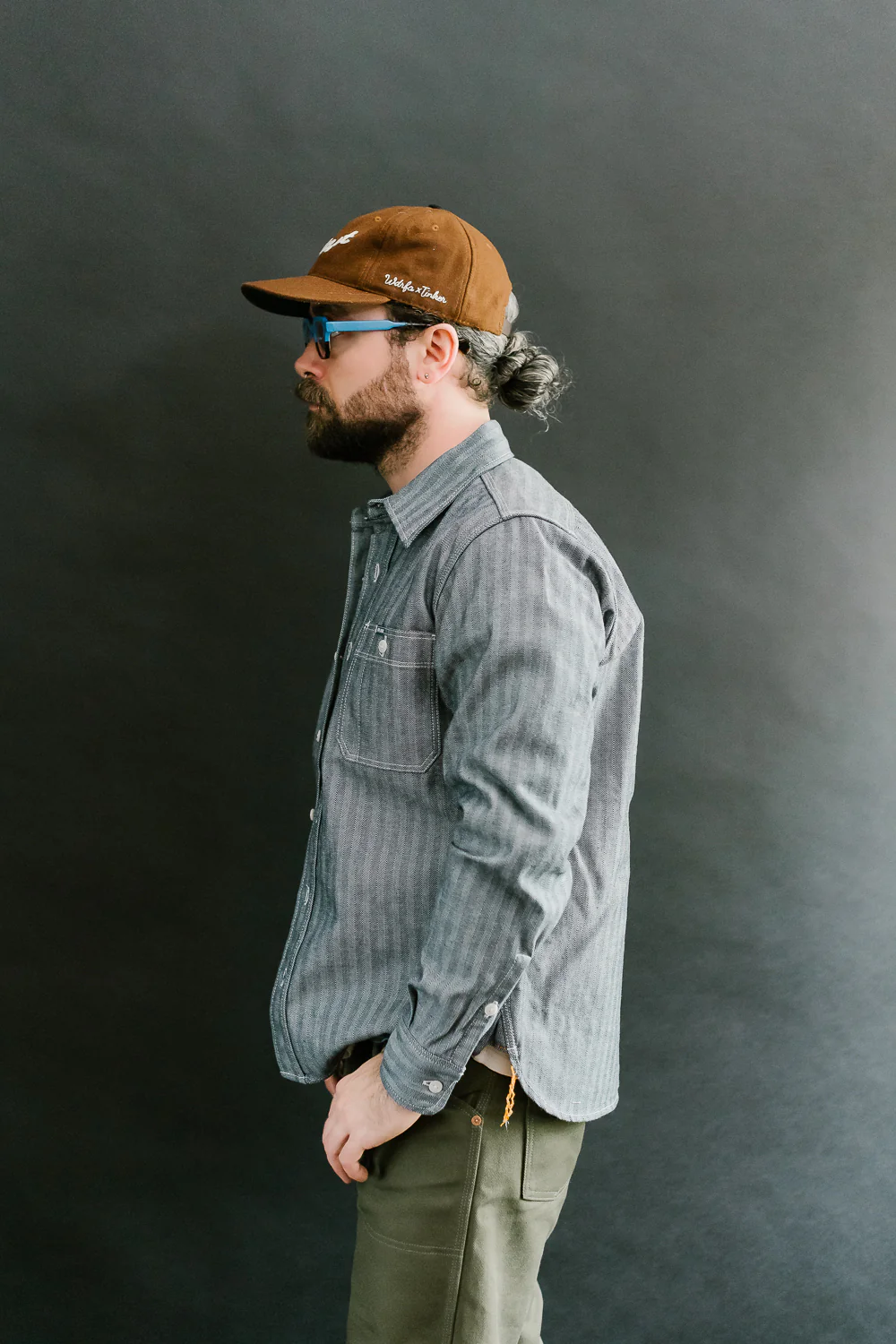 IHSH-308-IND - 12oz Herringbone Work Shirt - Indigo - Image 14
