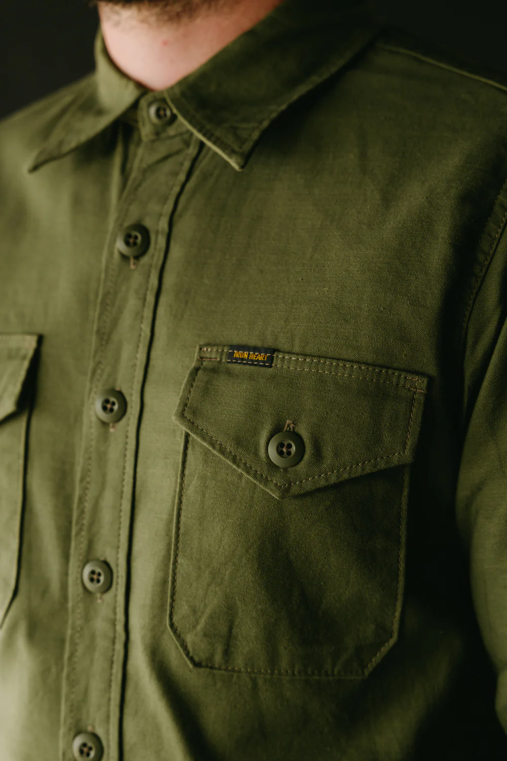 IHSH-328-GRN - 7oz Back Satin Military CPO Shirt - Green - Image 11