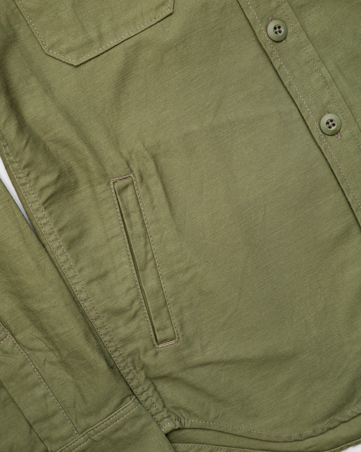 IHSH-328-GRN - 7oz Back Satin Military CPO Shirt - Green - Image 3