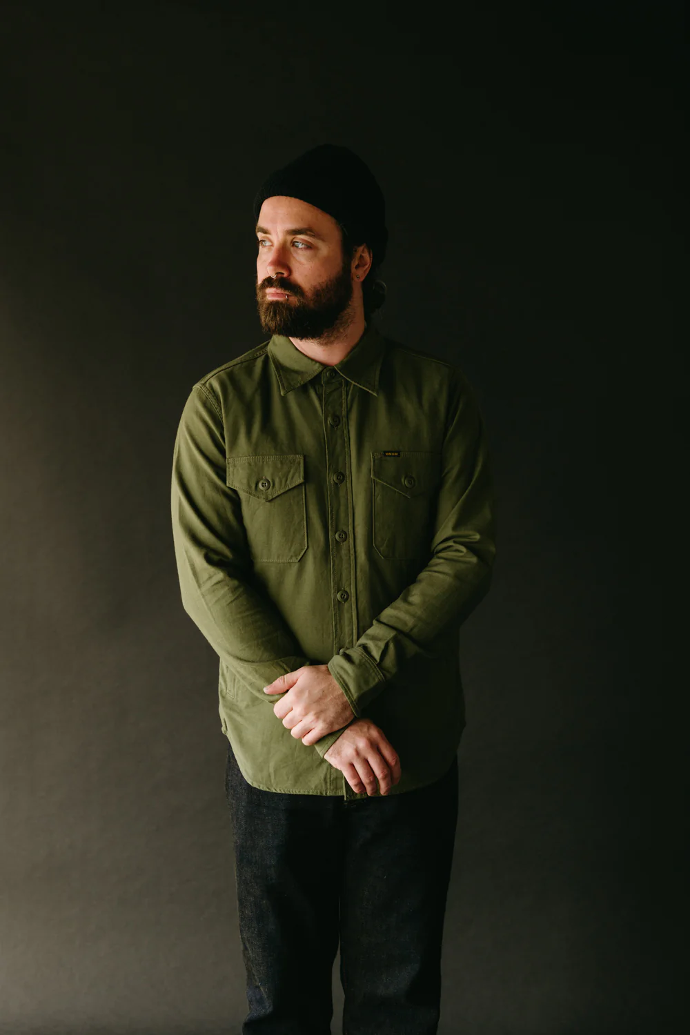 IHSH-328-GRN - 7oz Back Satin Military CPO Shirt - Green - Image 7