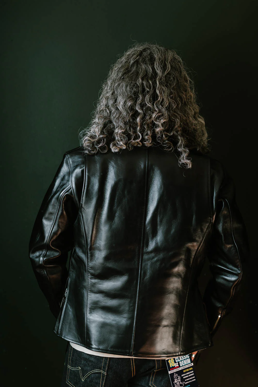 IHSH-35 - Japanese Horsehide Rider’s Jacket - Black (Tea-Core Dyed) - Image 10