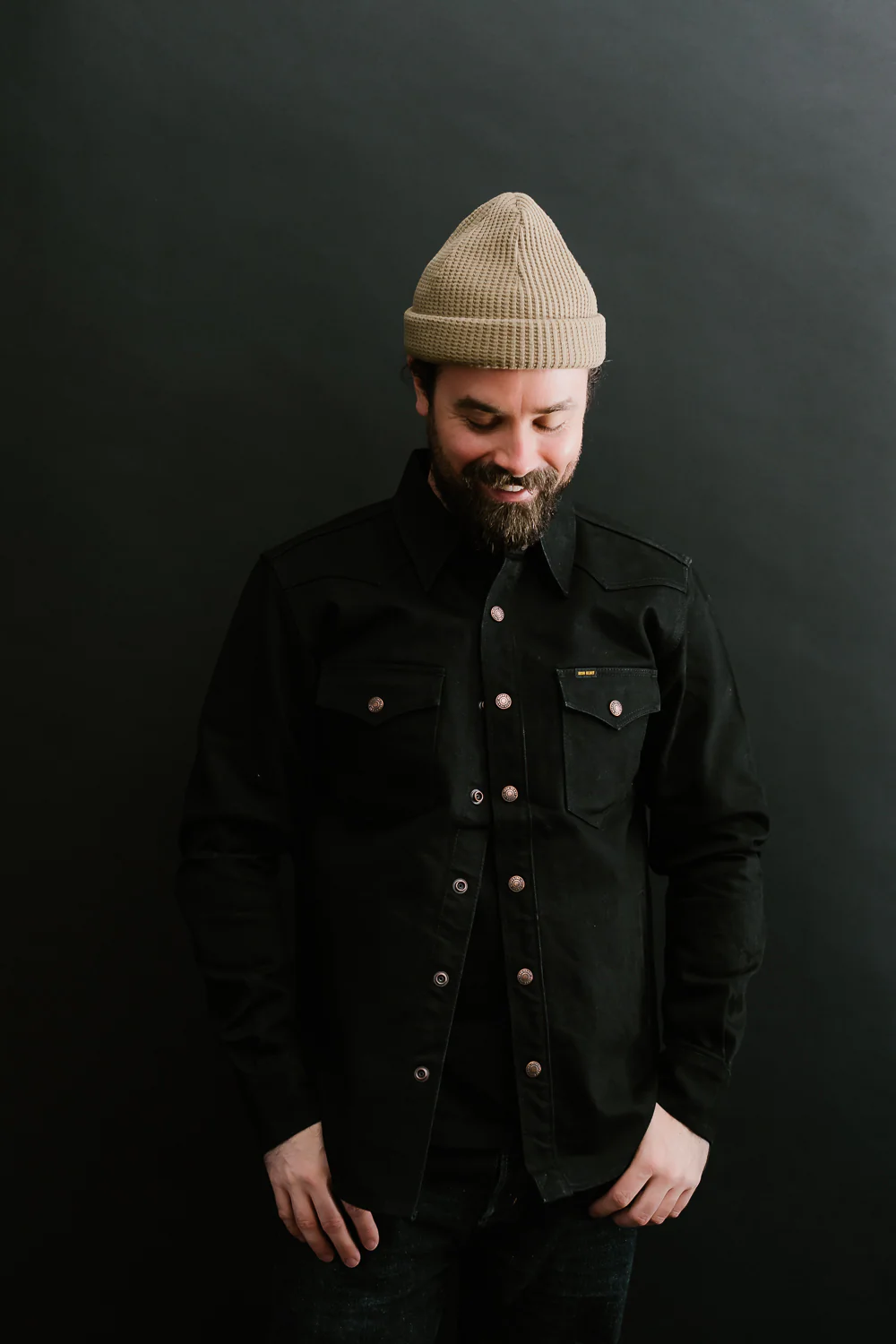 IHSH-362-BLK - 16oz Non-Selvedge Denim CPO Shirt - Superblack (Fades To Grey) - Image 14