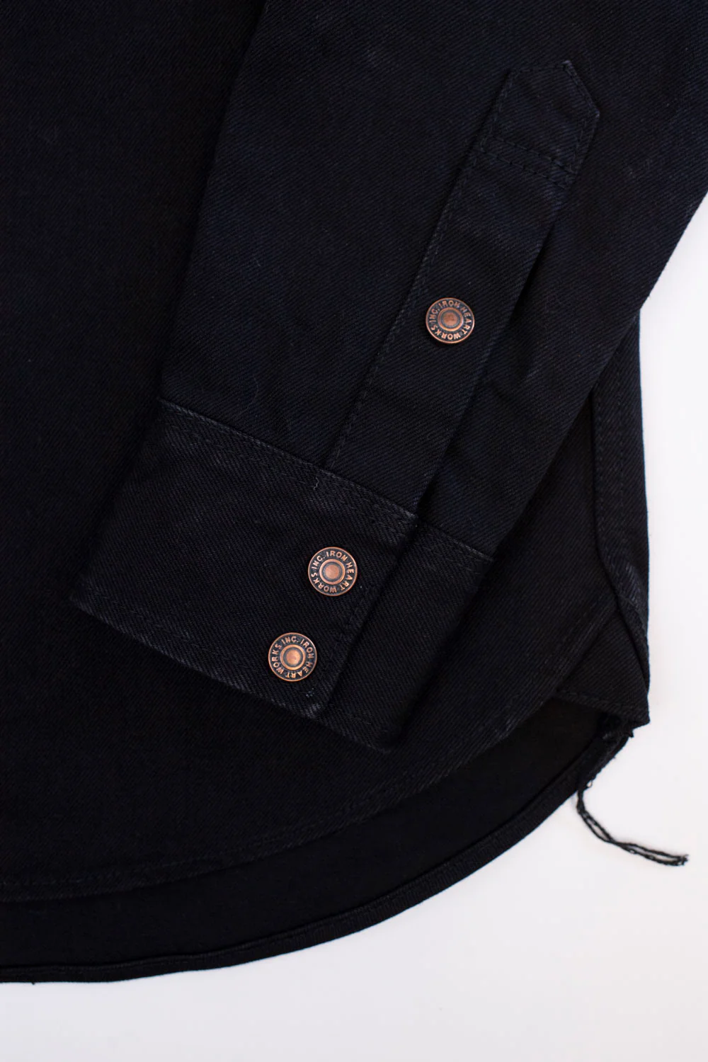 IHSH-362-BLK - 16oz Non-Selvedge Denim CPO Shirt - Superblack (Fades To Grey) - Image 4