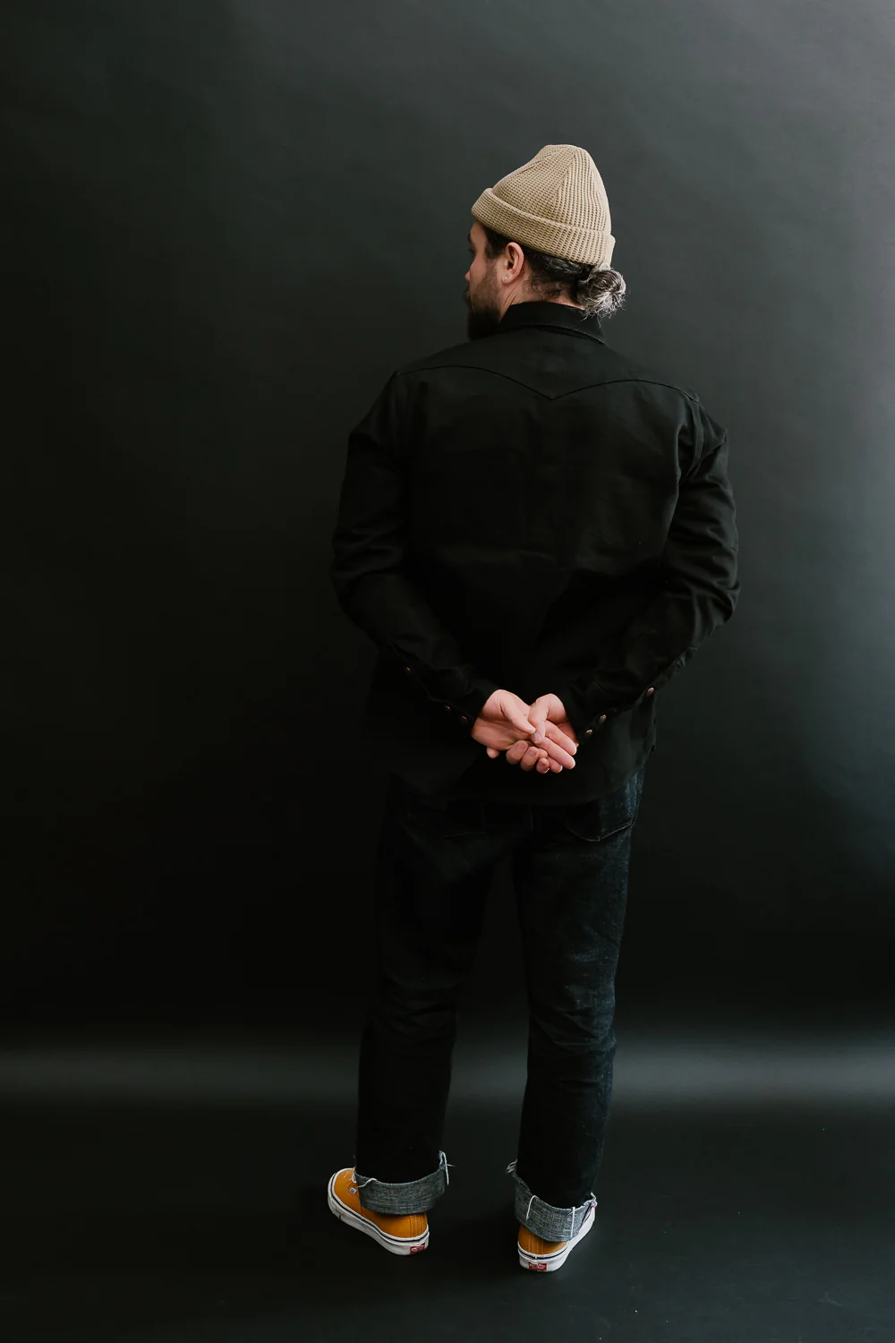 IHSH-362-BLK - 16oz Non-Selvedge Denim CPO Shirt - Superblack (Fades To Grey) - Image 8