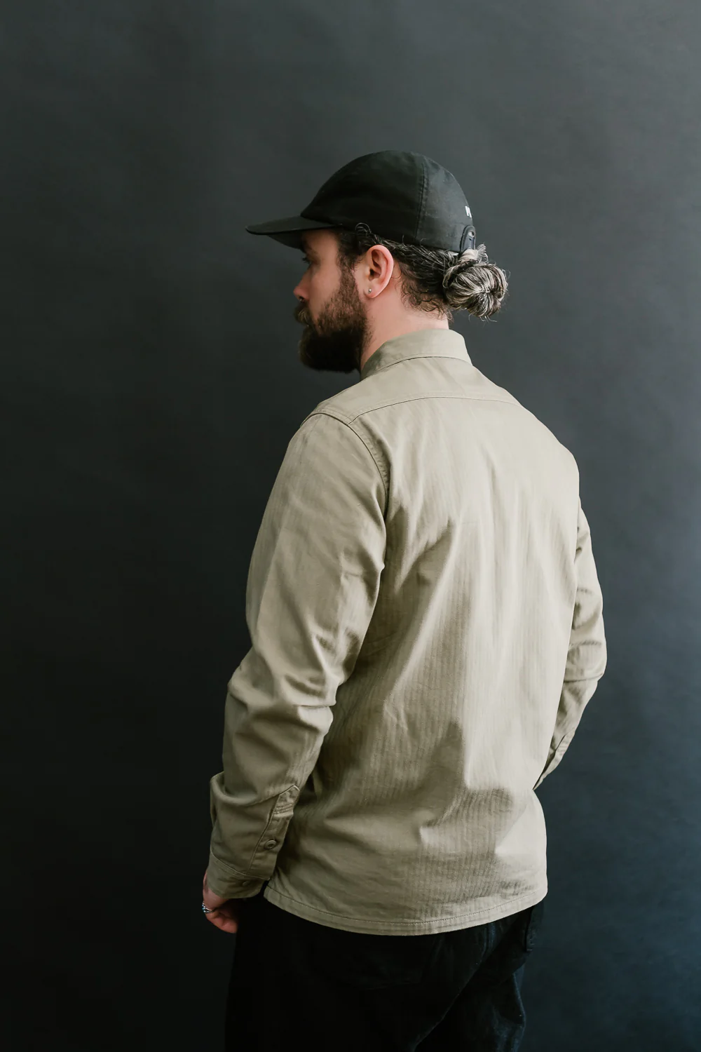 IHSH-385-BEI - 9oz Herringbone Military Shirt - Beige - Image 13