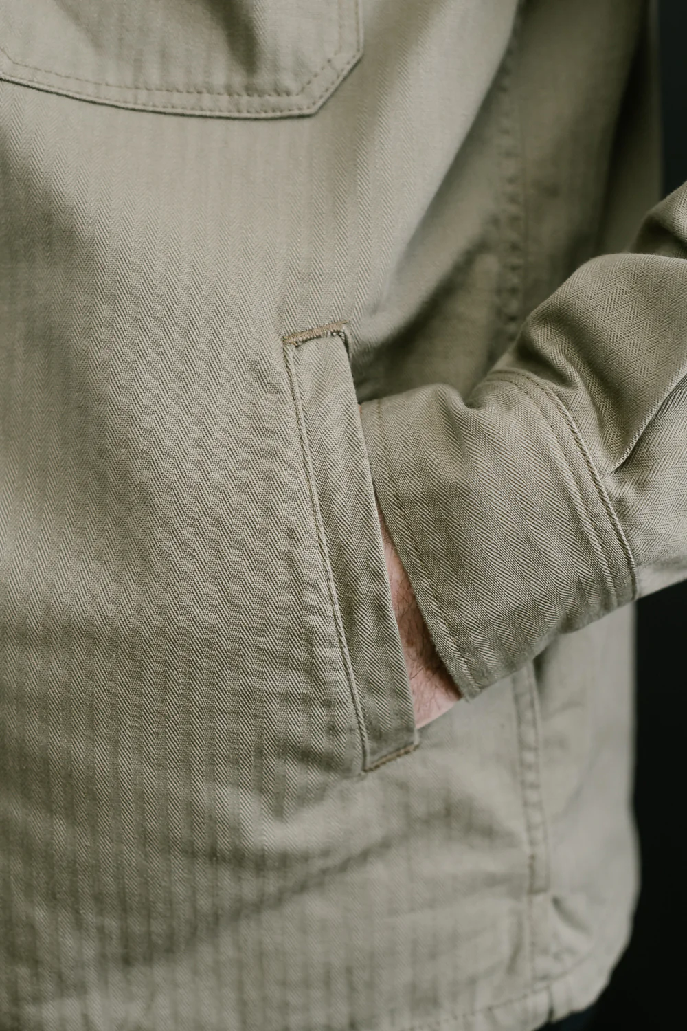 IHSH-385-BEI - 9oz Herringbone Military Shirt - Beige - Image 21