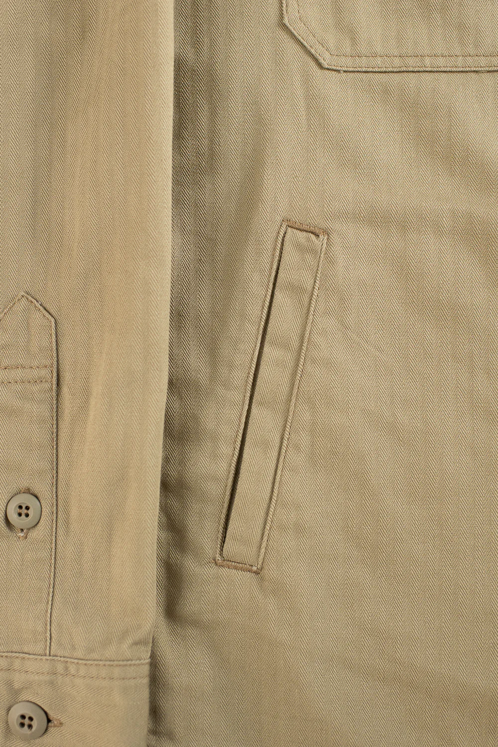 IHSH-385-BEI - 9oz Herringbone Military Shirt - Beige - Image 4