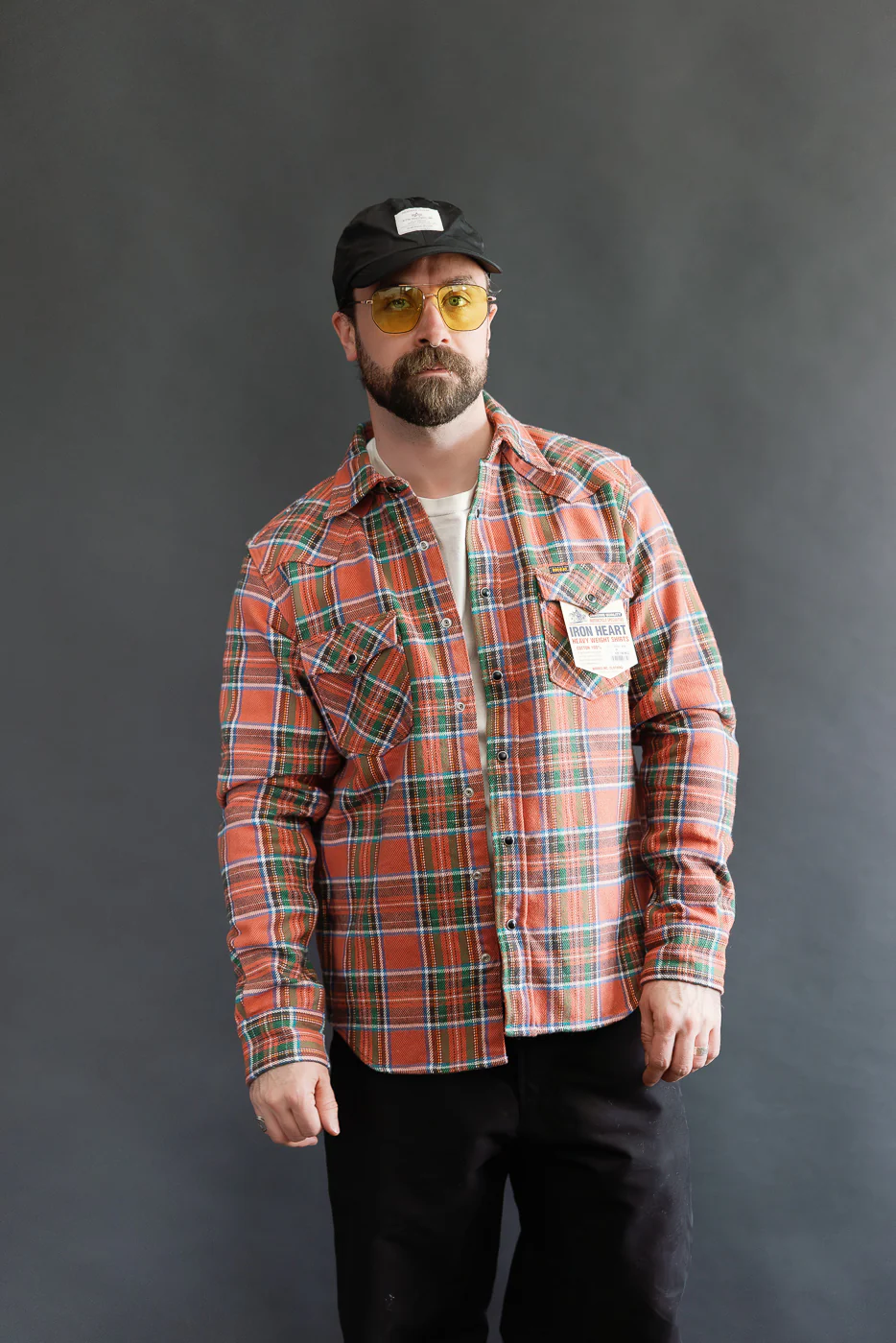IHSH-436-RED - Ultra Heavy Flannel American Check Western Shirt - Red "The Watermelon Man" - Image 14