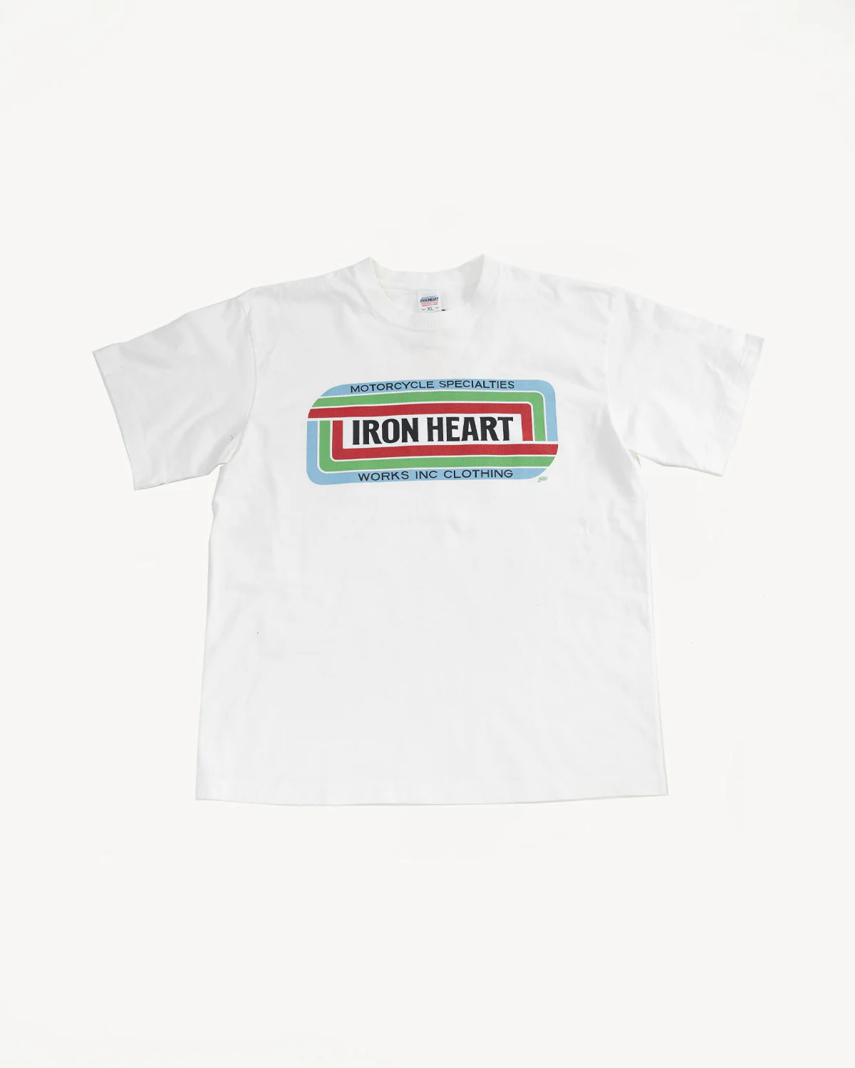 IHT-2405-WHT - 7.5oz Printed Loopwheel Crew Neck T-Shirt - White