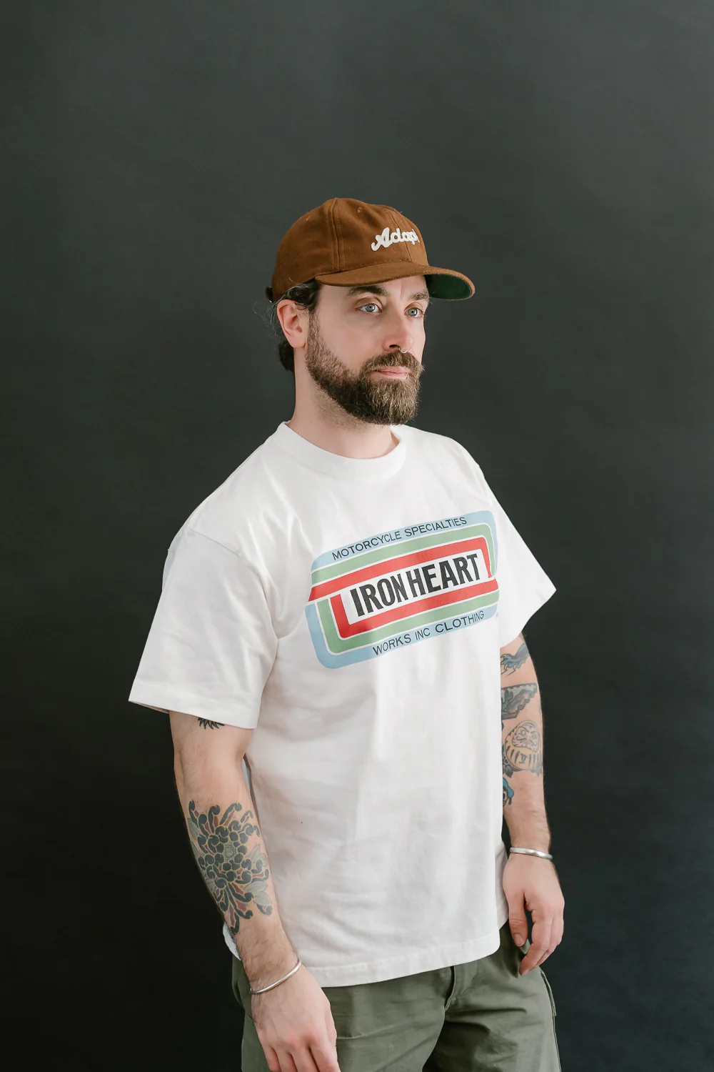 IHT-2405-WHT - 7.5oz Printed Loopwheel Crew Neck T-Shirt - White - Image 11