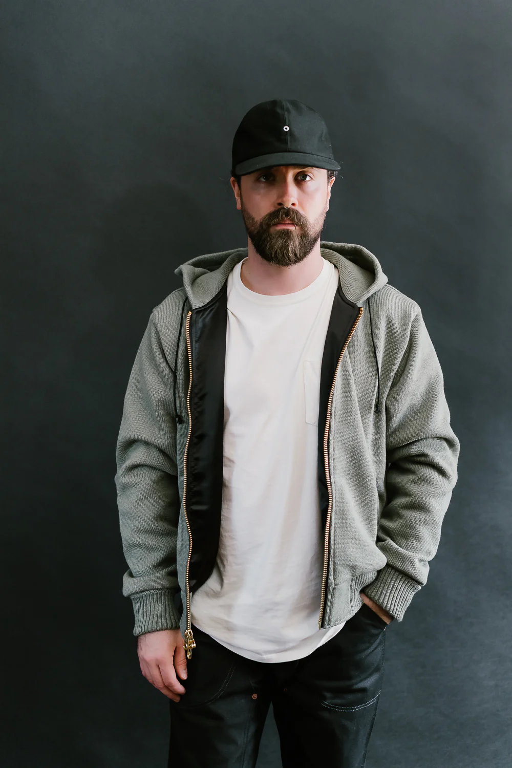 James Dant x Dehen - Full Zip Moto Hoodie - Sage - Image 20