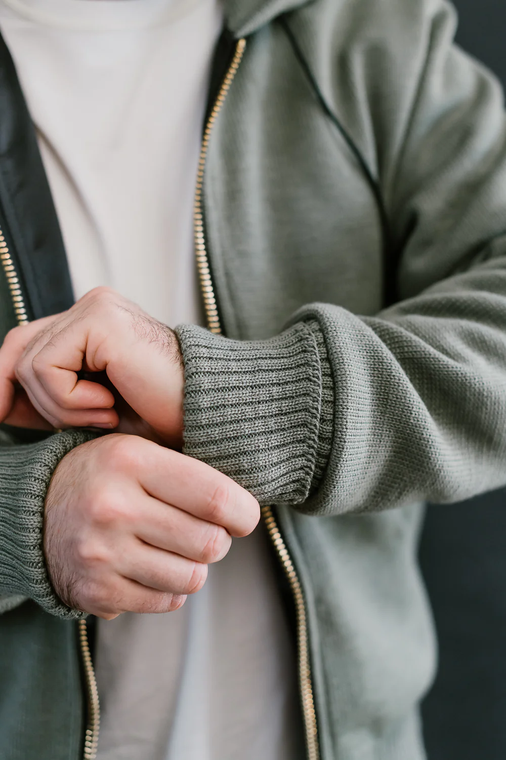 James Dant x Dehen - Full Zip Moto Hoodie - Sage - Image 25