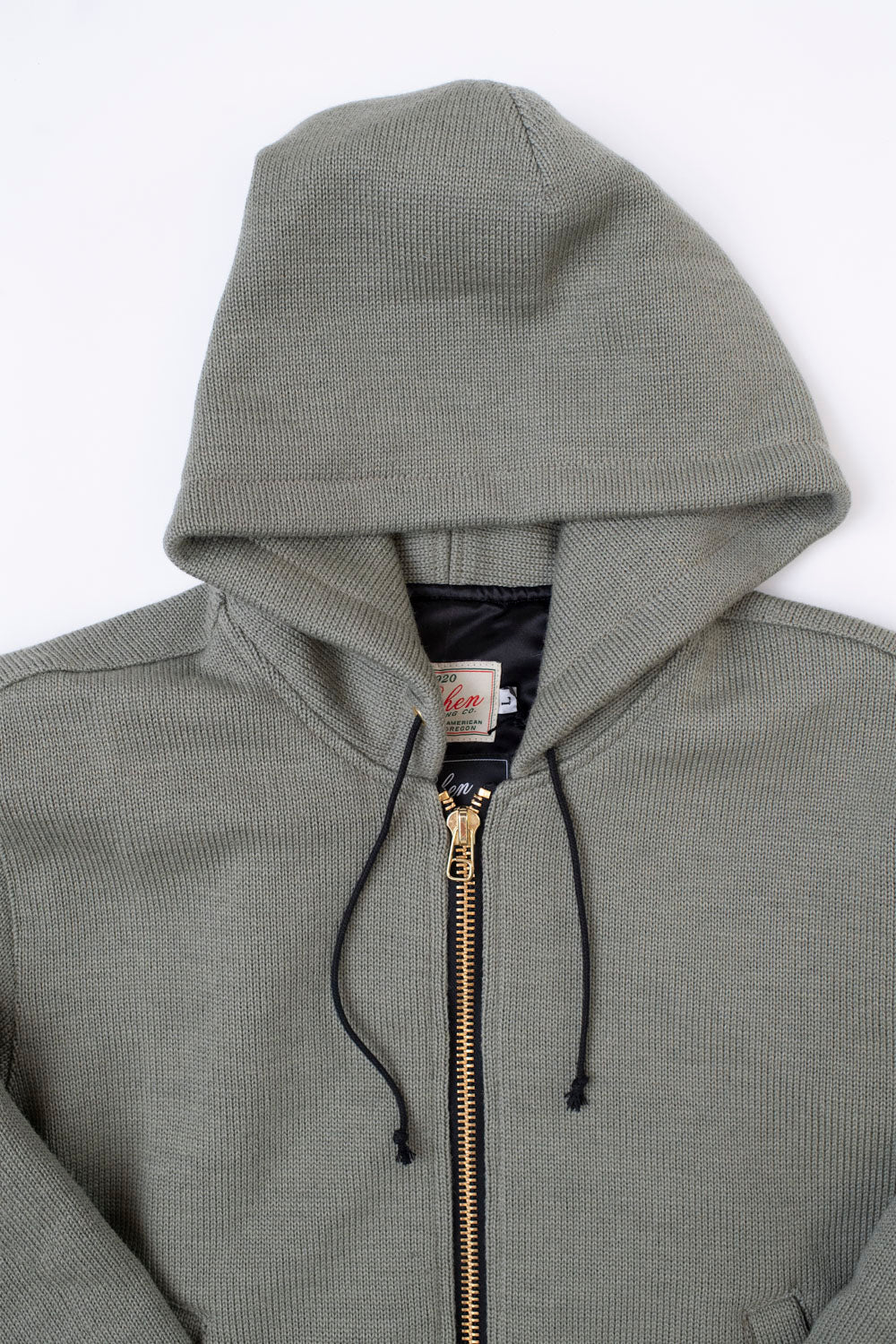 James Dant x Dehen - Full Zip Moto Hoodie - Sage - Image 3