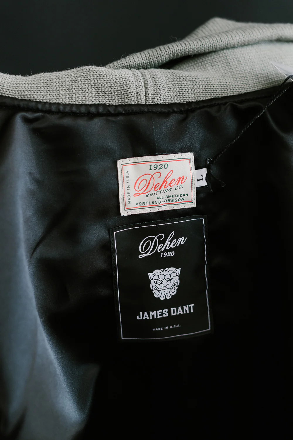James Dant x Dehen - Full Zip Moto Hoodie - Sage - Image 7