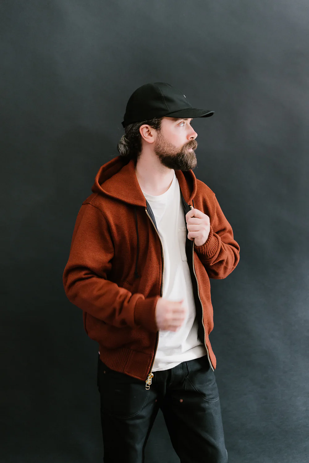 James Dant x Dehen - Full Zip Moto Hoodie - Tobacco - Image 19