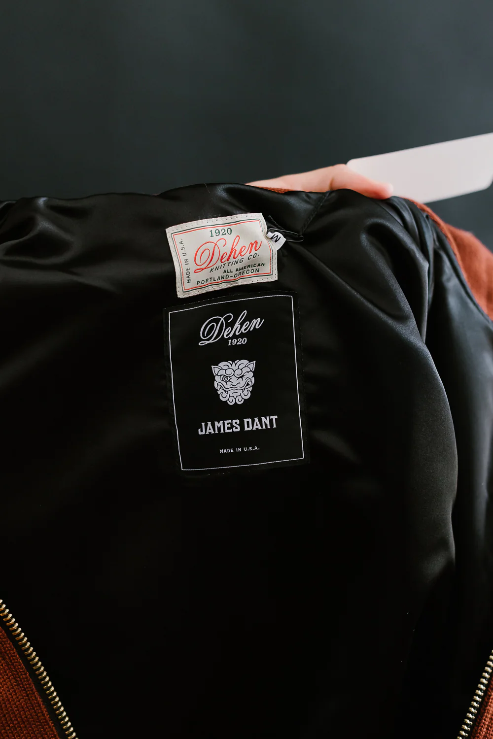James Dant x Dehen - Full Zip Moto Hoodie - Tobacco - Image 9