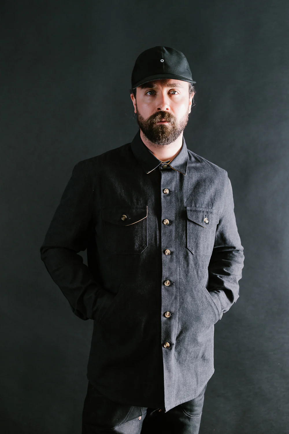 James Dant x Dehen - Selvedge Denim Crissman Overshirt - Black - Image 23