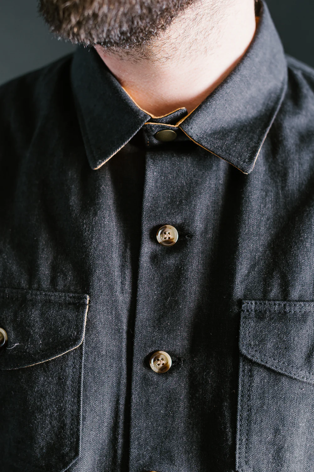 James Dant x Dehen - Selvedge Denim Crissman Overshirt - Black - Image 24