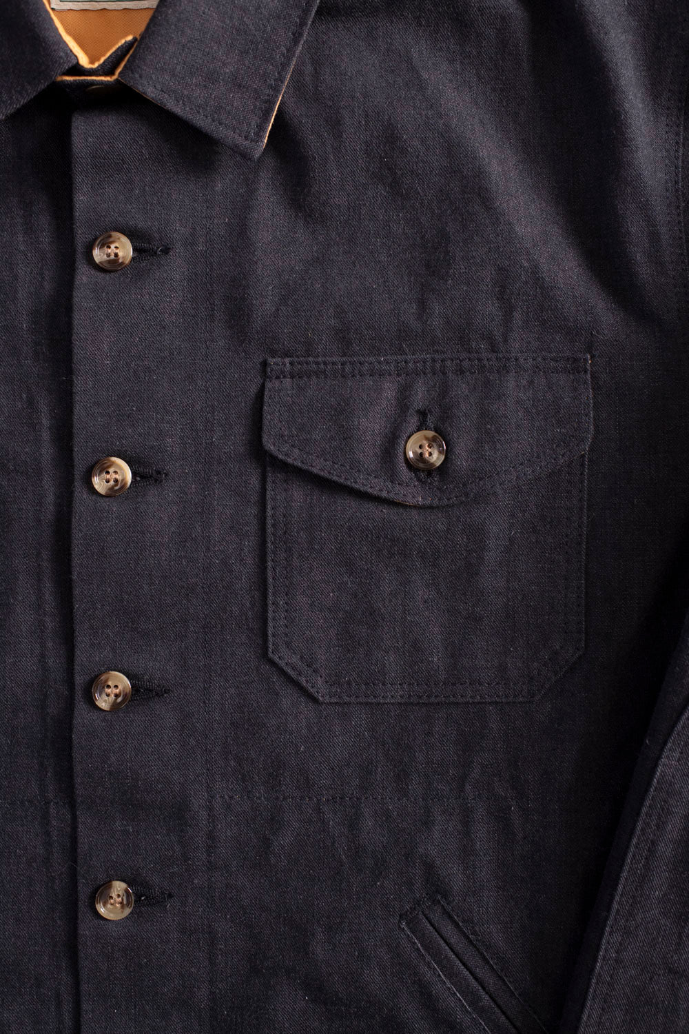 James Dant x Dehen - Selvedge Denim Crissman Overshirt - Black - Image 3