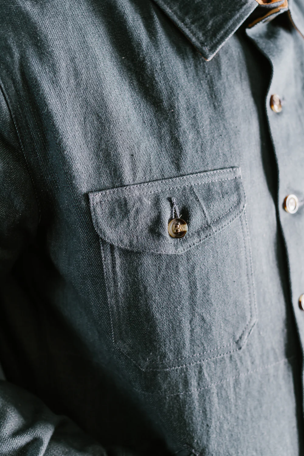 James Dant x Dehen - Selvedge Denim Crissman Overshirt - Pewter - Image 33