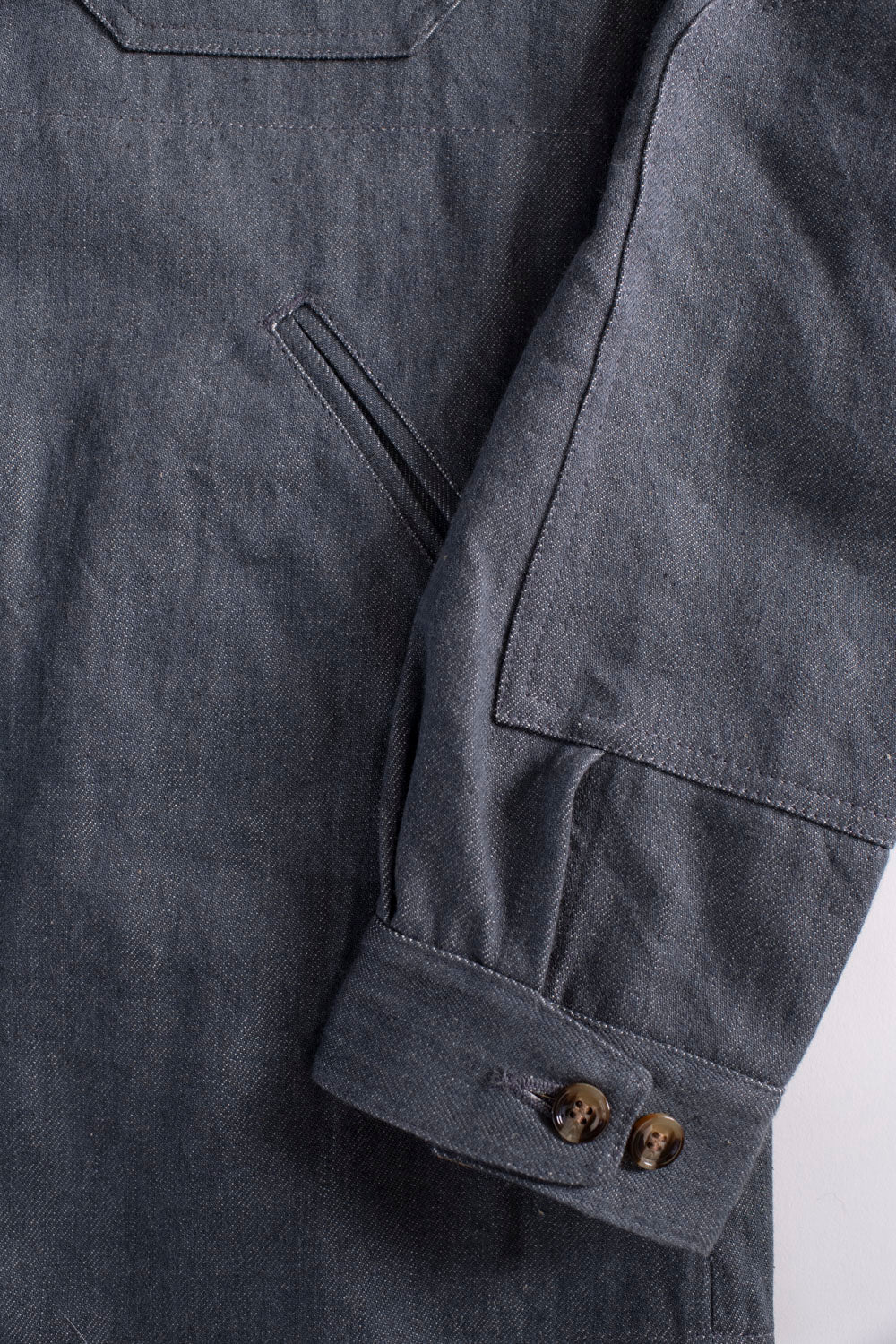 James Dant x Dehen - Selvedge Denim Crissman Overshirt - Pewter - Image 4