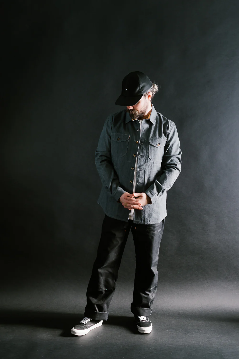 James Dant x Dehen - Selvedge Denim Crissman Overshirt - Pewter - Image 8