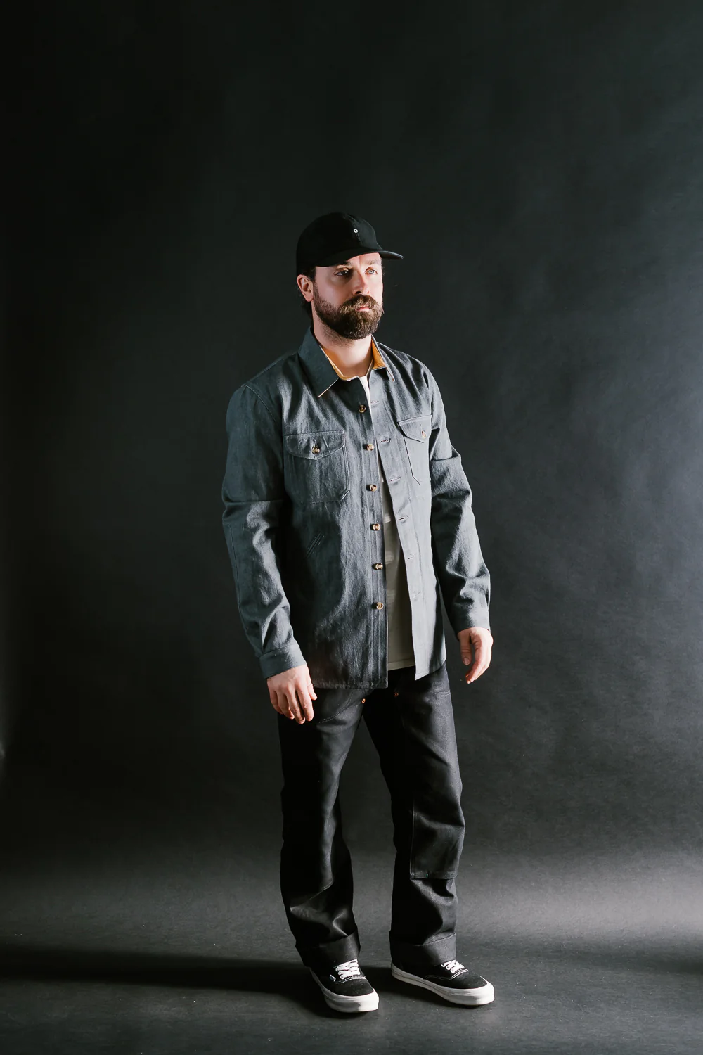 James Dant x Dehen - Selvedge Denim Crissman Overshirt - Pewter - Image 9