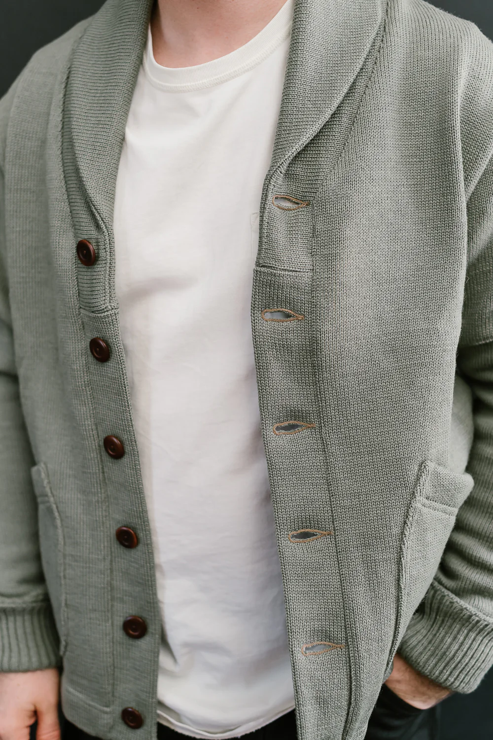 James Dant x Dehen - Shawl Sweater Coat 2.0 - Sage, Field Tan - Image 21