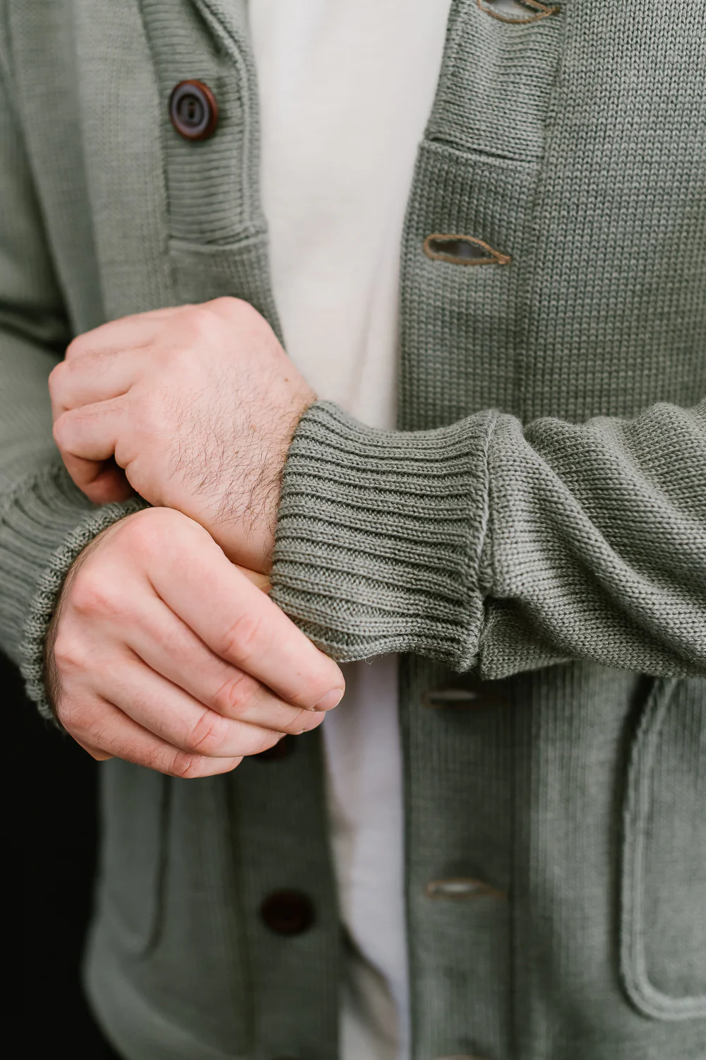 James Dant x Dehen - Shawl Sweater Coat 2.0 - Sage, Field Tan - Image 25