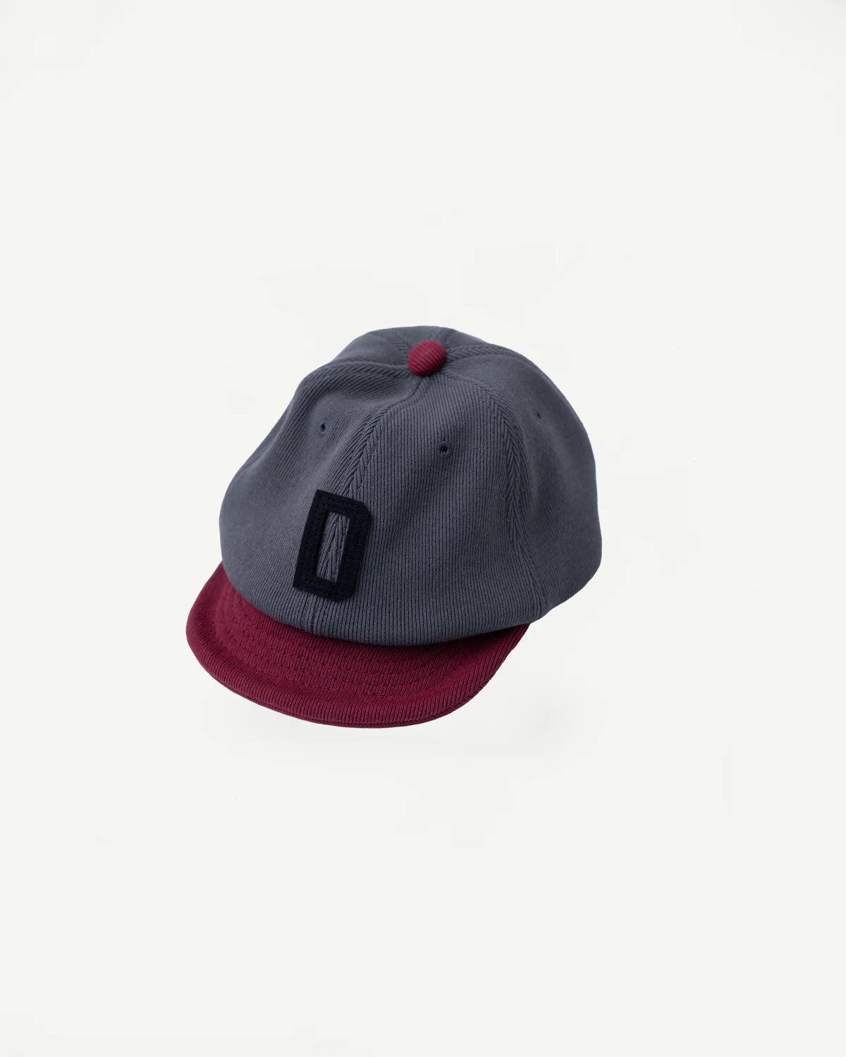JM6310 - GG Rib BB Cap "D" - 318 Gray x Oxblood