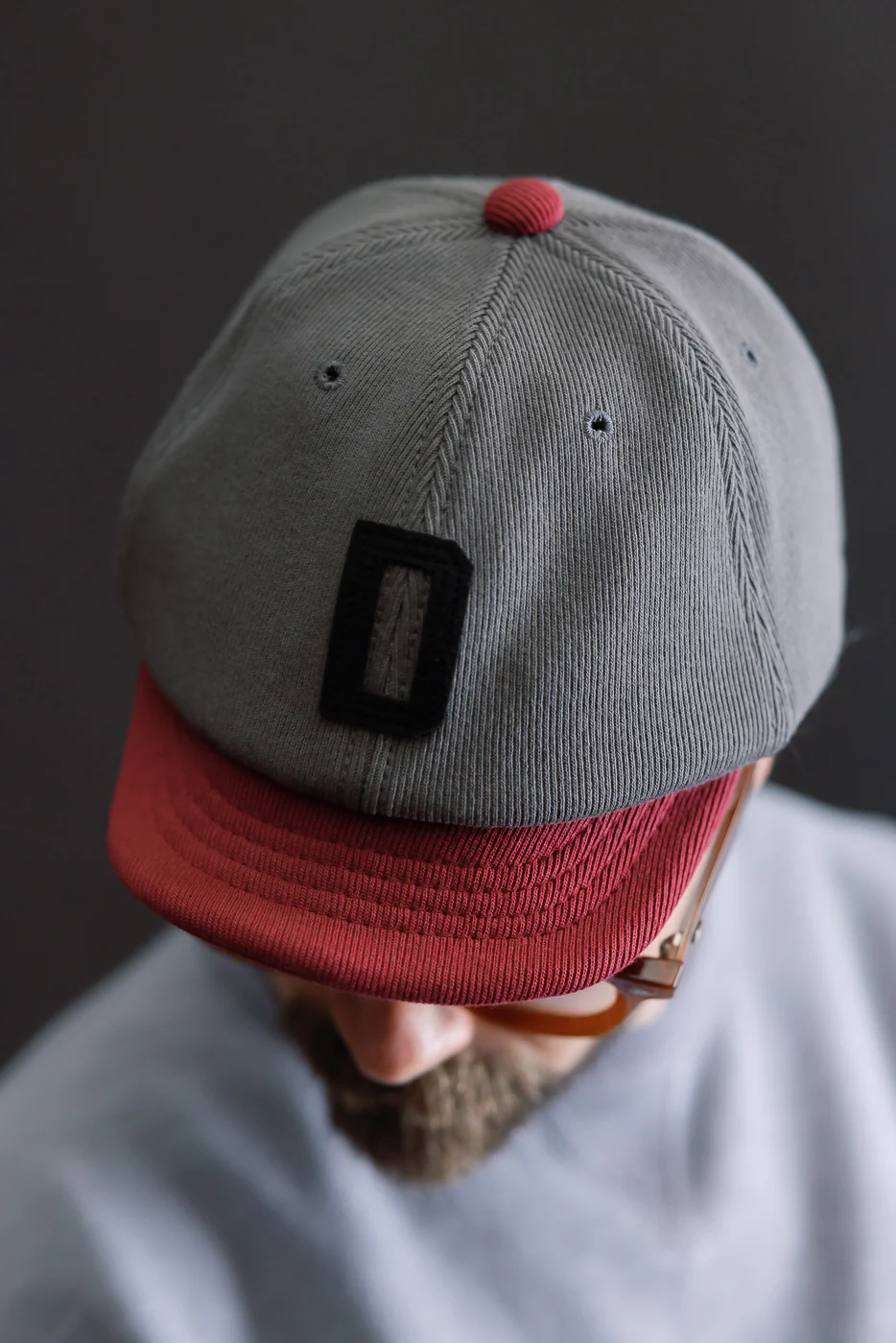 JM6310 - GG Rib BB Cap "D" - 318 Gray x Oxblood - Image 10