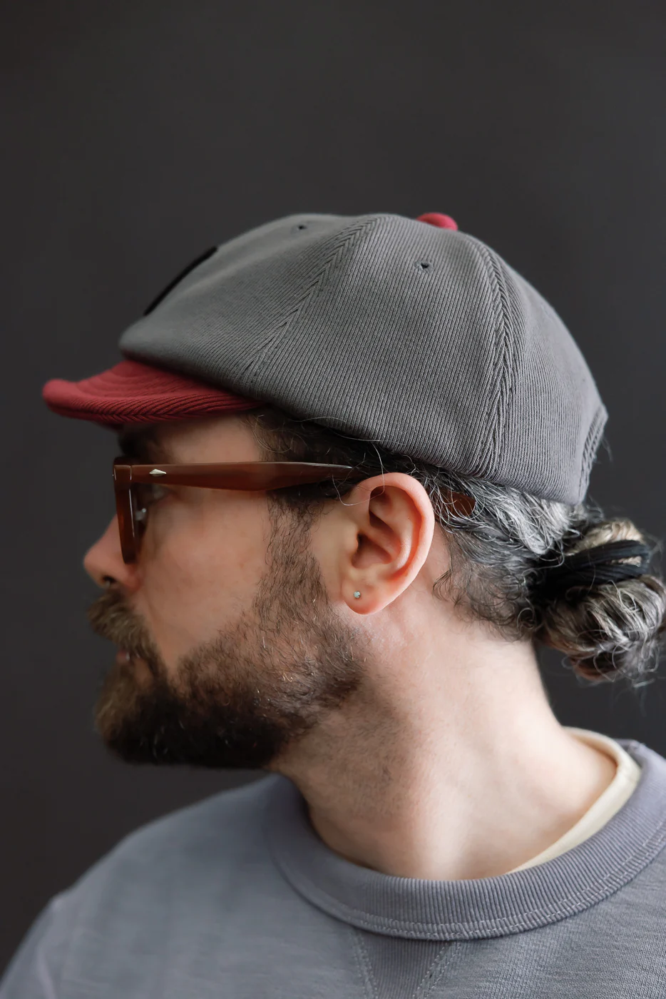 JM6310 - GG Rib BB Cap "D" - 318 Gray x Oxblood - Image 11