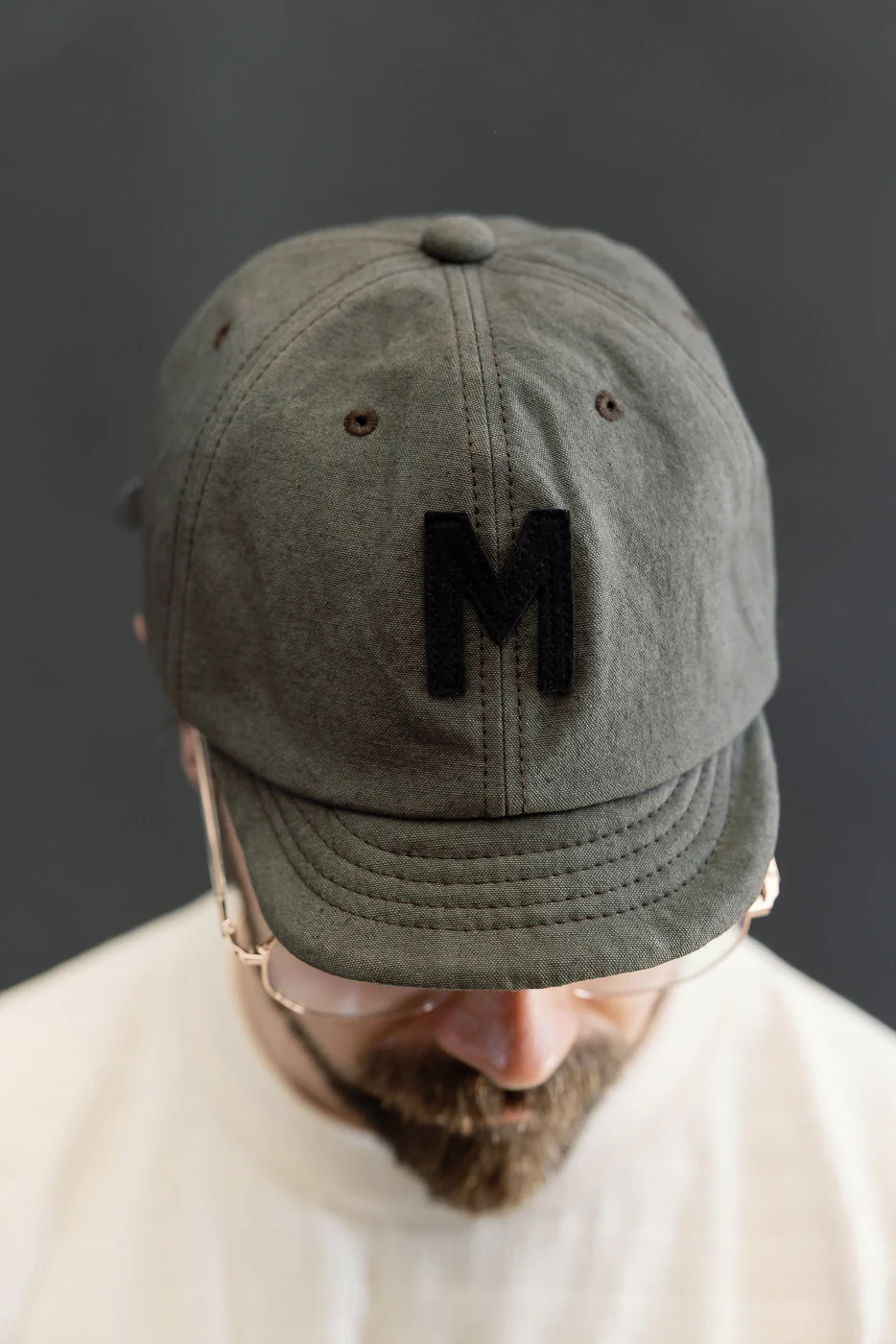 JM6510 - Canvas BB Cap "M" - 419 Dark Moss gray - Image 11
