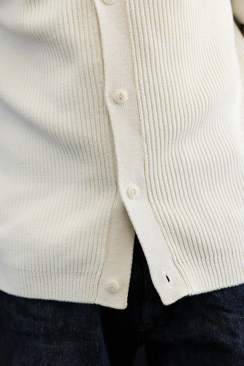 KNITSHIRT03.02 - Ribbed Cotton Knit Short Sleeve Shirt - Nature - Image 17