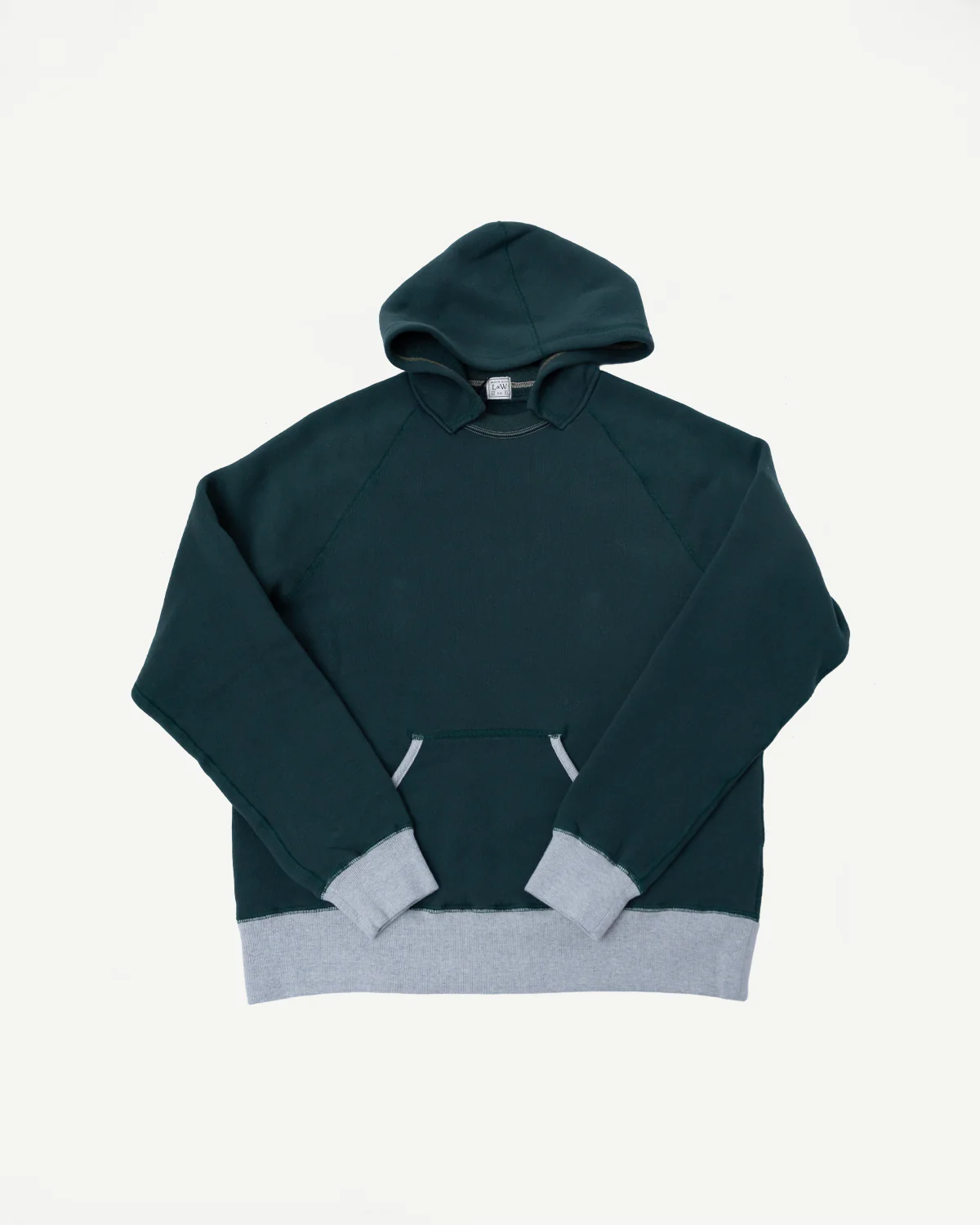 LCS1009 - Super Fluffy Knit Raglan After Hoodie - 2-Tone Vintage Forest Green