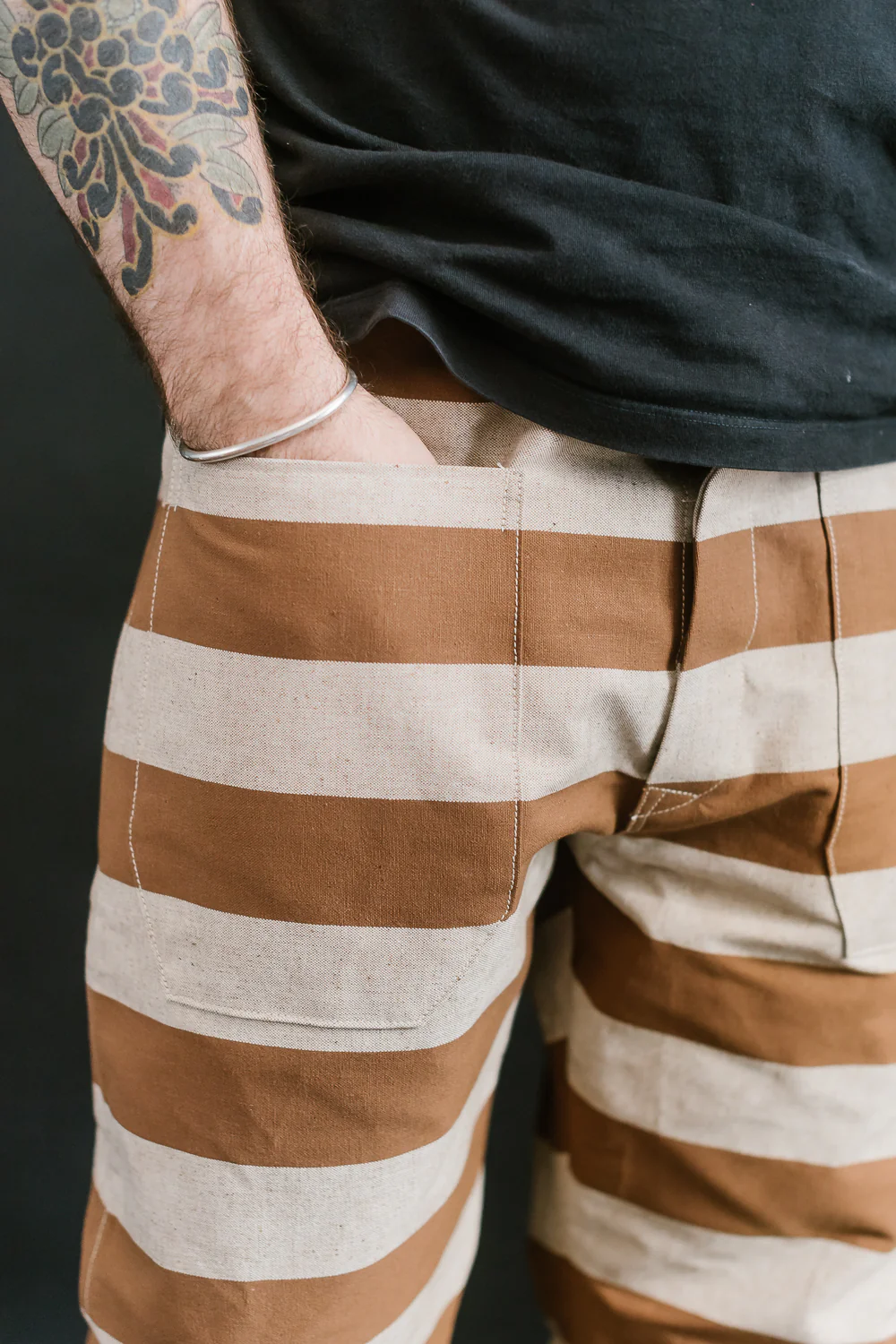 Lot 1230 - Striped Prisoner Pants - Brown - Image 20