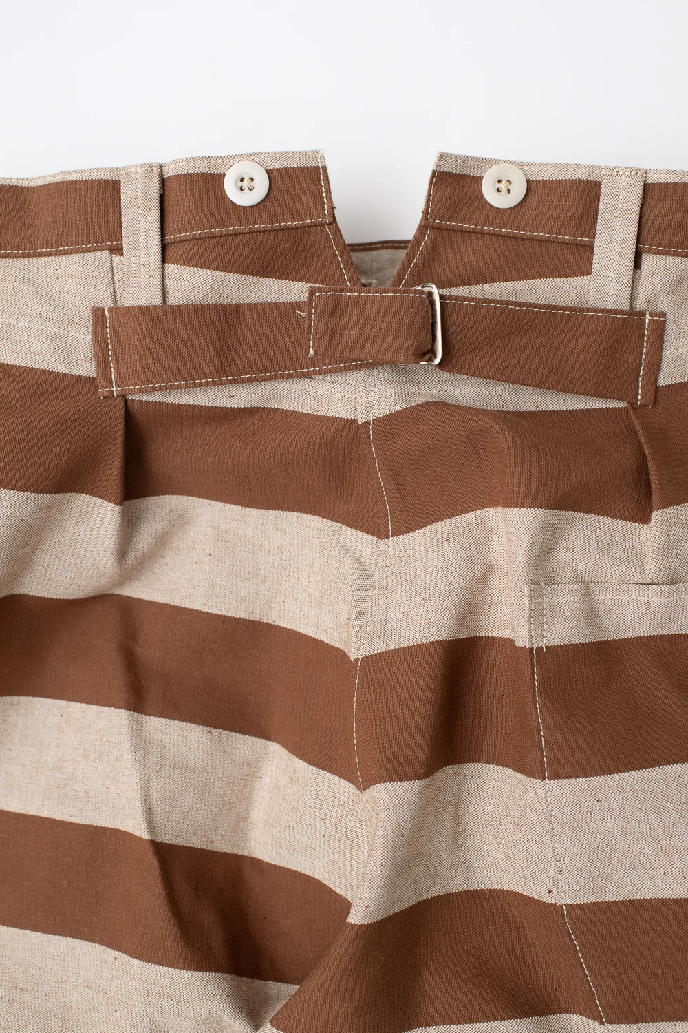 Lot 1230 - Striped Prisoner Pants - Brown - Image 3