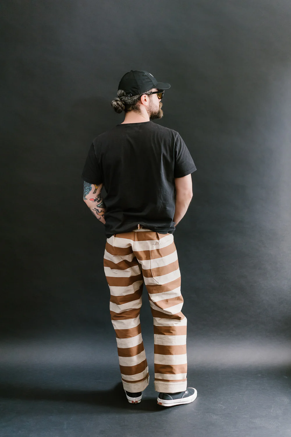 Lot 1230 - Striped Prisoner Pants - Brown - Image 9