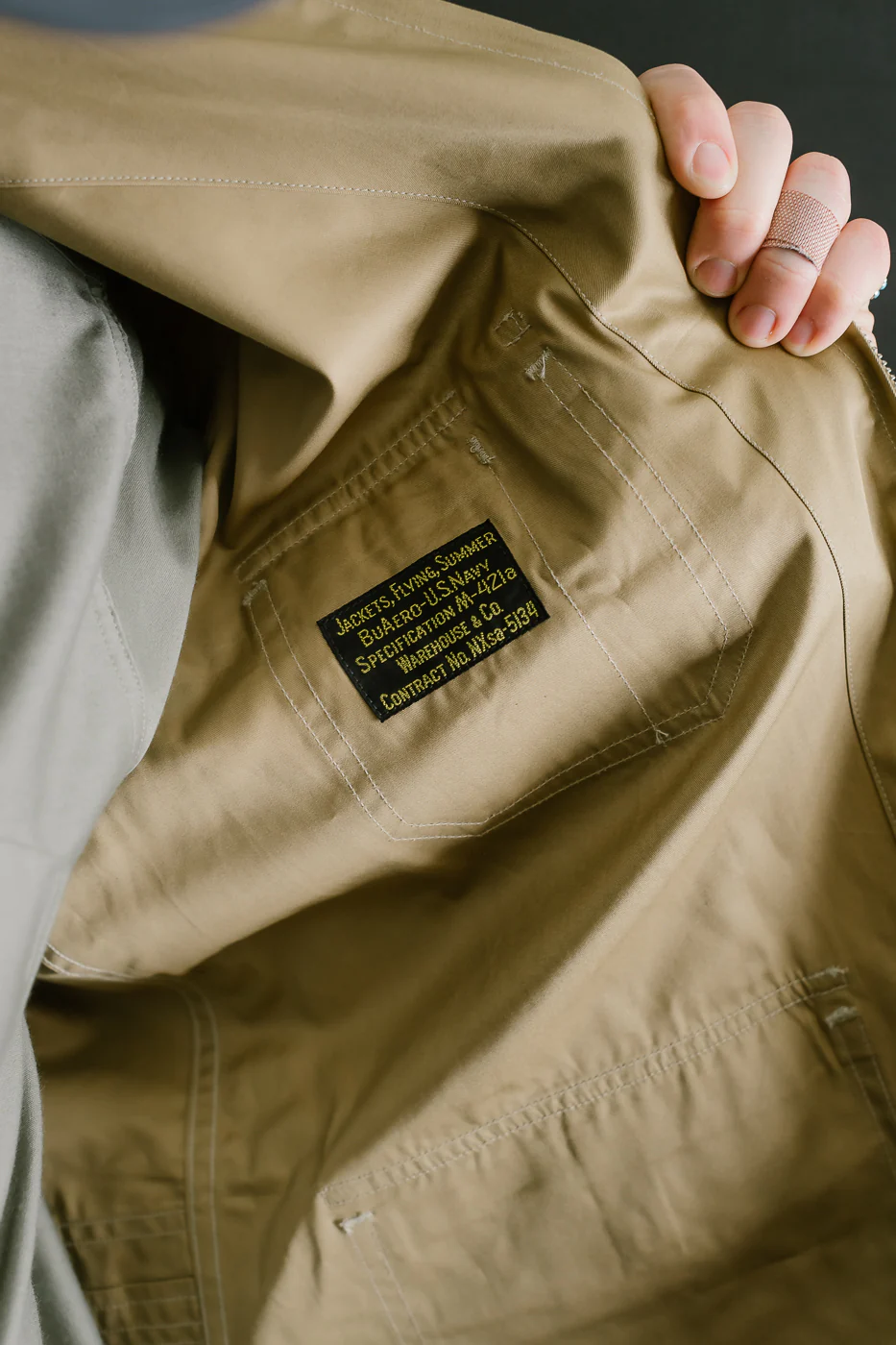 Lot 2219 - M-421a JKT USMCR VMF322 Plain Jacket - Camel - Image 15